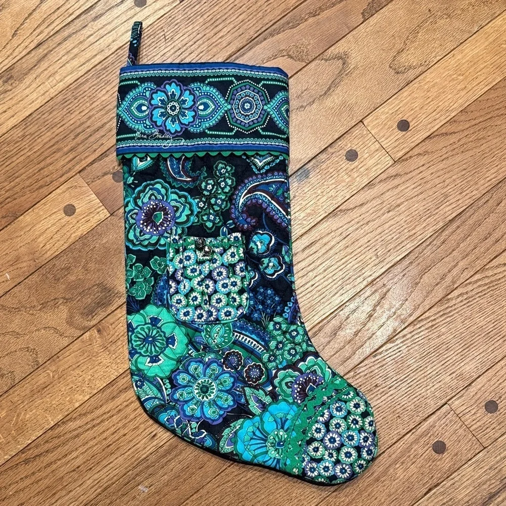 Vera Bradley Blue and Green Floral Stocking